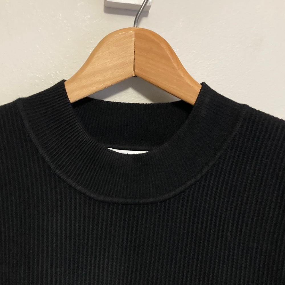 H Halston Heritage Black Ribbed Tank Top, Sleeveless Shirt, Size Large - Picture 6 of 9